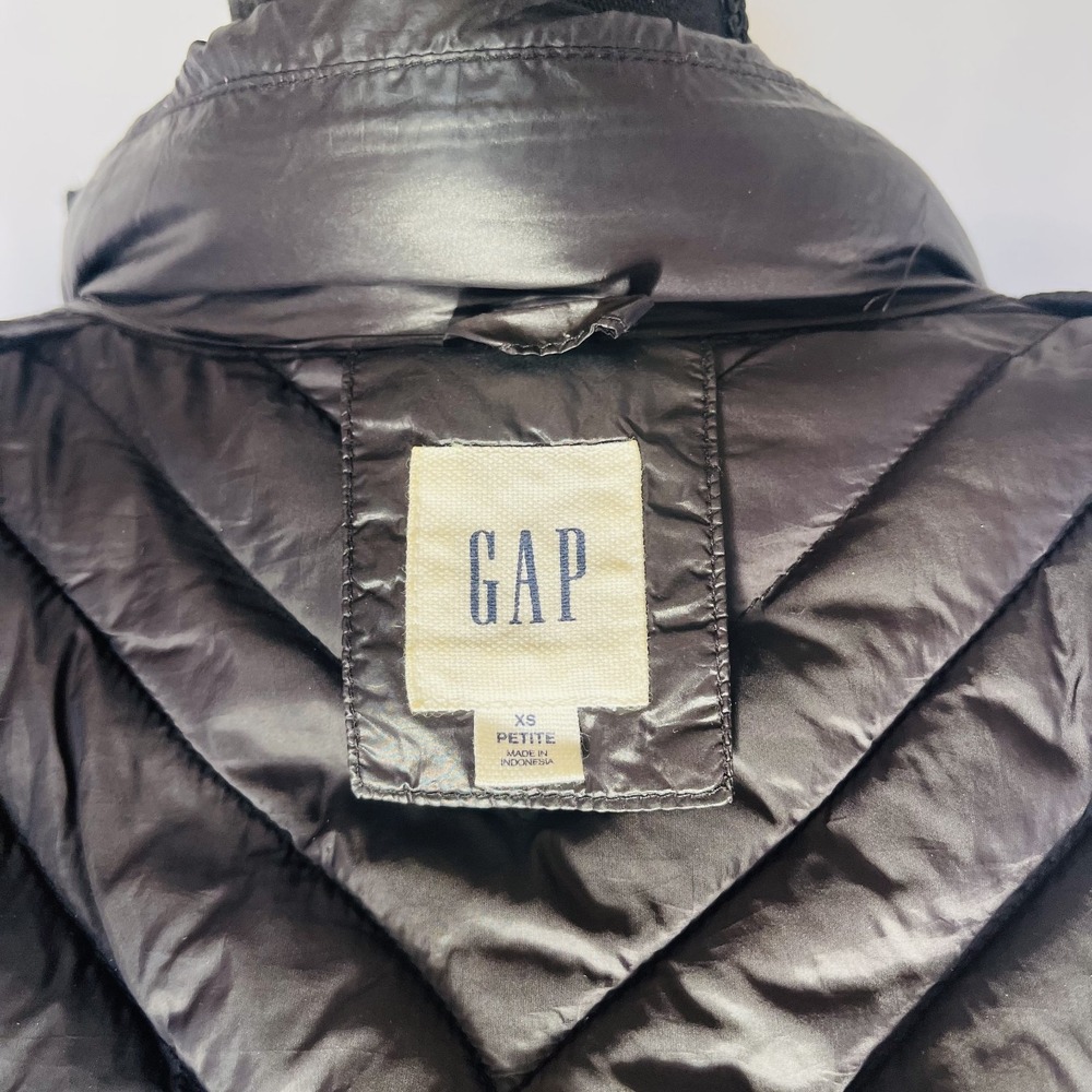 GAP Lightweight Puffer Down Winter Jacket Full Zip Black Womens XS Outdoor - Picture 6 of 6